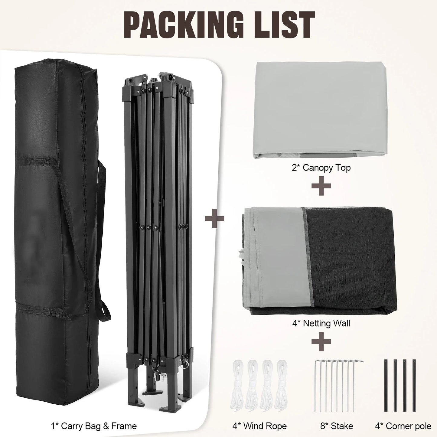 TooluckCN Pop Up Gazebo With Mosquito Netting For Outdoors