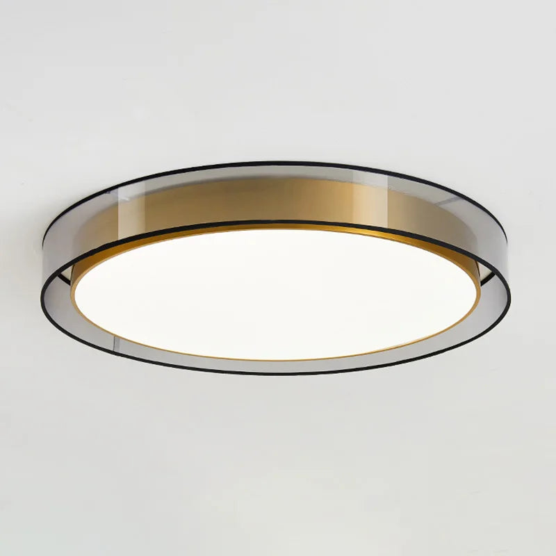 LED Ceiling Light All Copper Modern Nordic Round Decorative Light for Living Room and Bedroom
