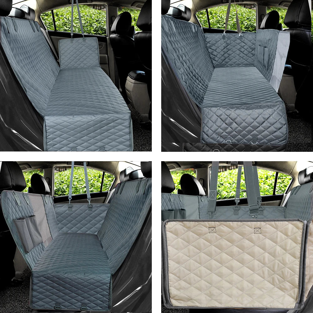 Petravel Waterproof Dog Car Seat Cover Hammock Rear Seat Protector for All Breeds