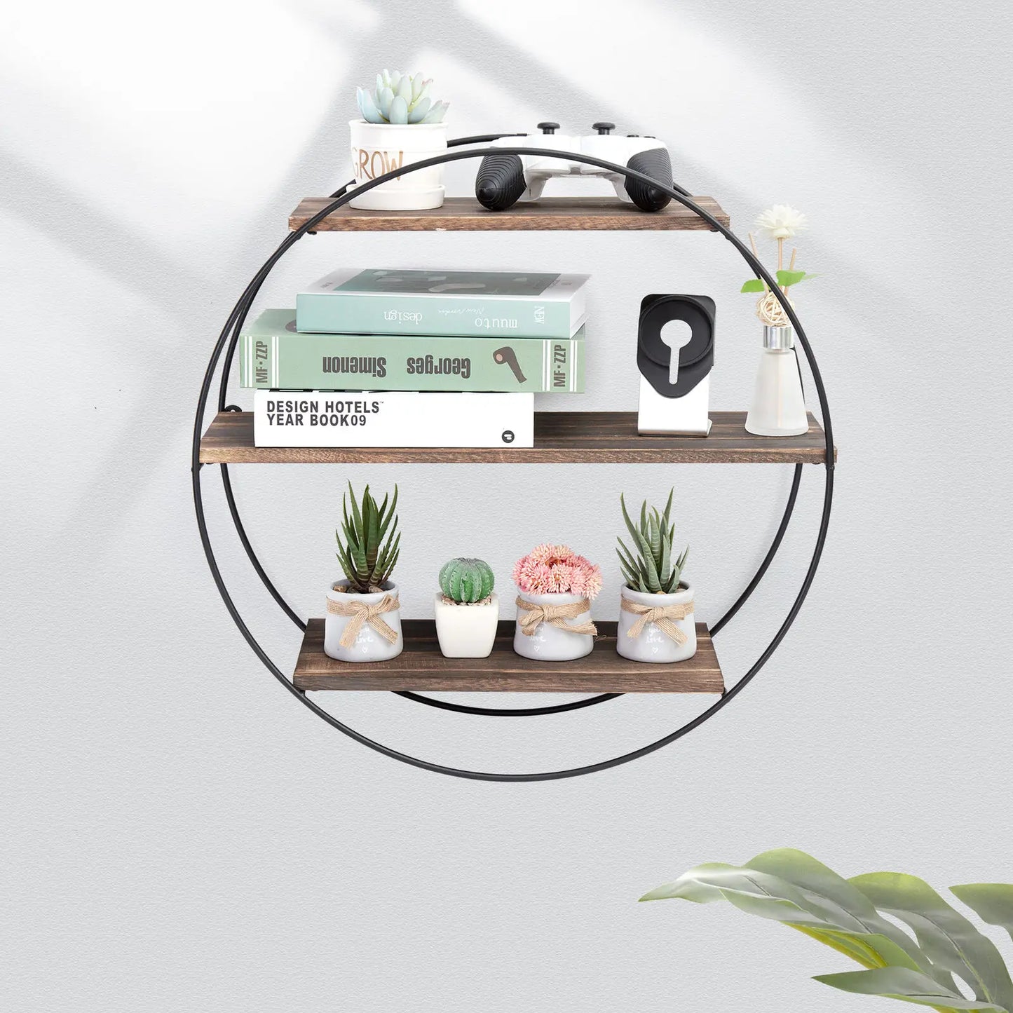 Hign-concerned Rustic 3 Tier Floating Wall Shelves Set
