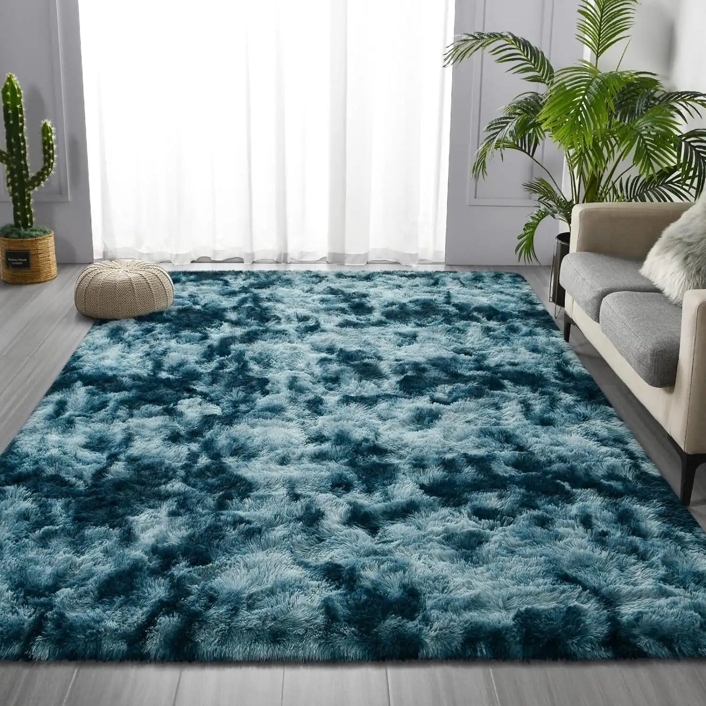 Lochas Soft Plush Tie Dye Velvet Rugs for Living Room