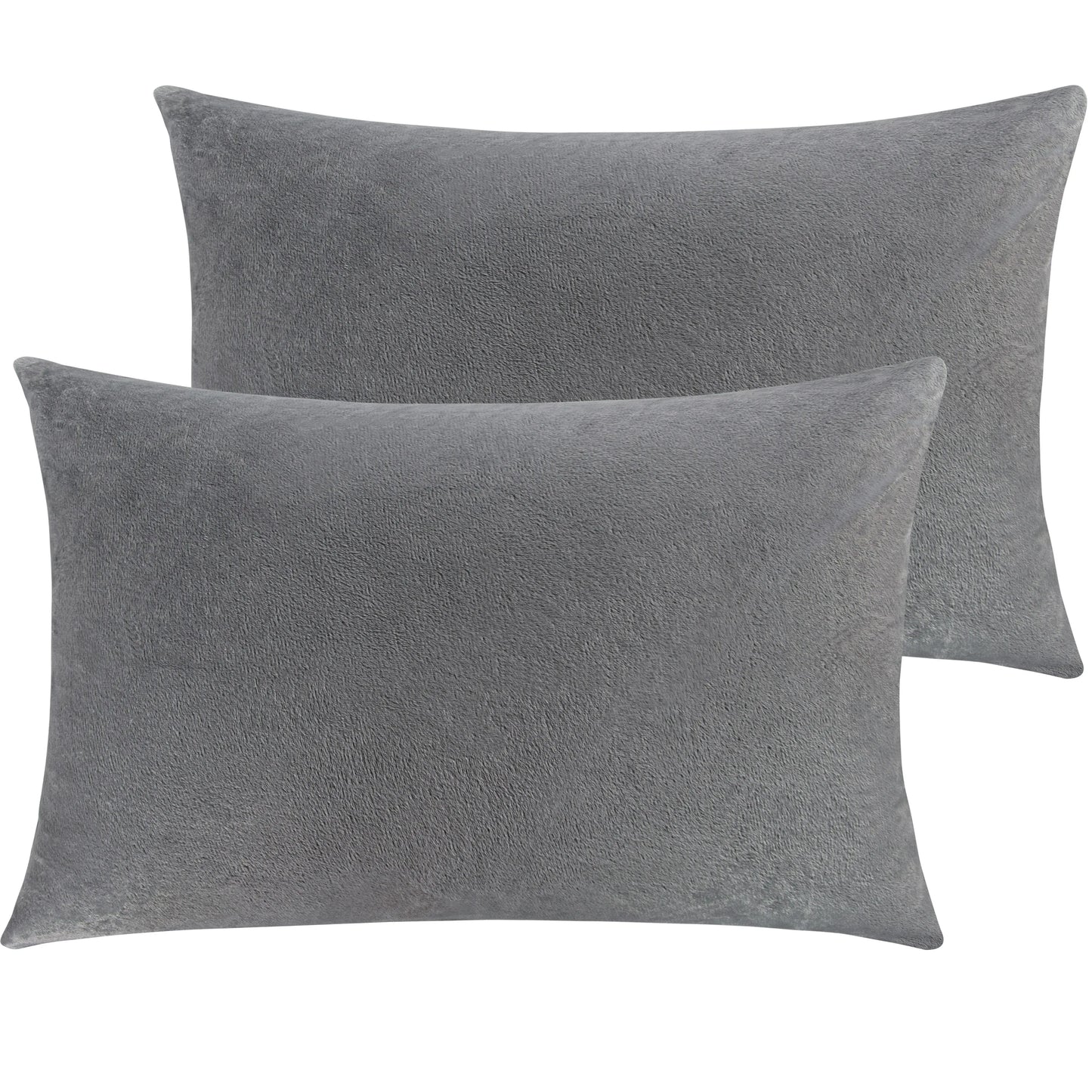 Ntbay 2 Pack Velvet Hidden Zippered Pillowcases Super Soft Cozy