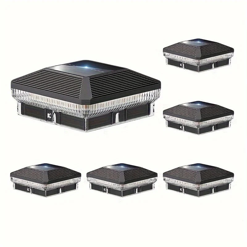 6 Pack 4x4 Solar Post Lights Outdoor with 40 LEDs 30 Lumens