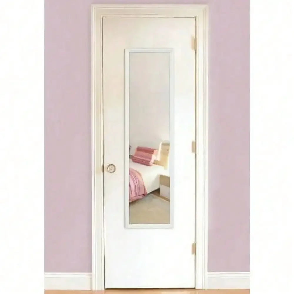 13" x 49" White Over Door Mirror