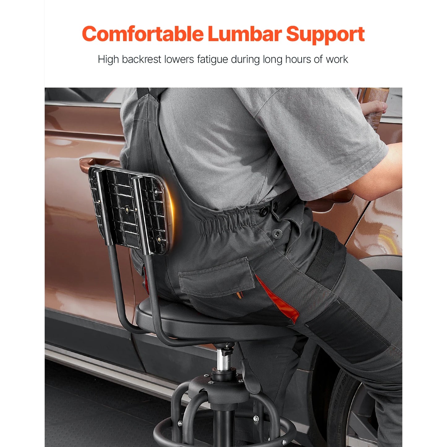 VEVOR Backrest Shop Stool Adjustable Pneumatic Garage Seat