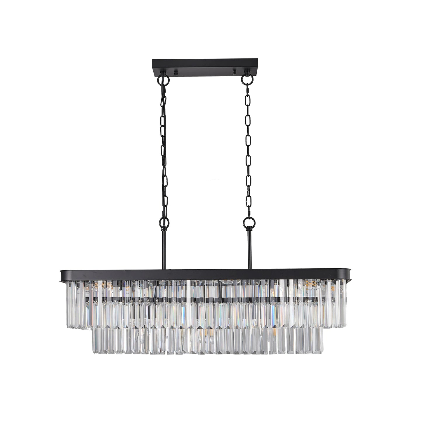 Chandeliers Rectangular Crystal Chandelier Adjustable E12 Lights