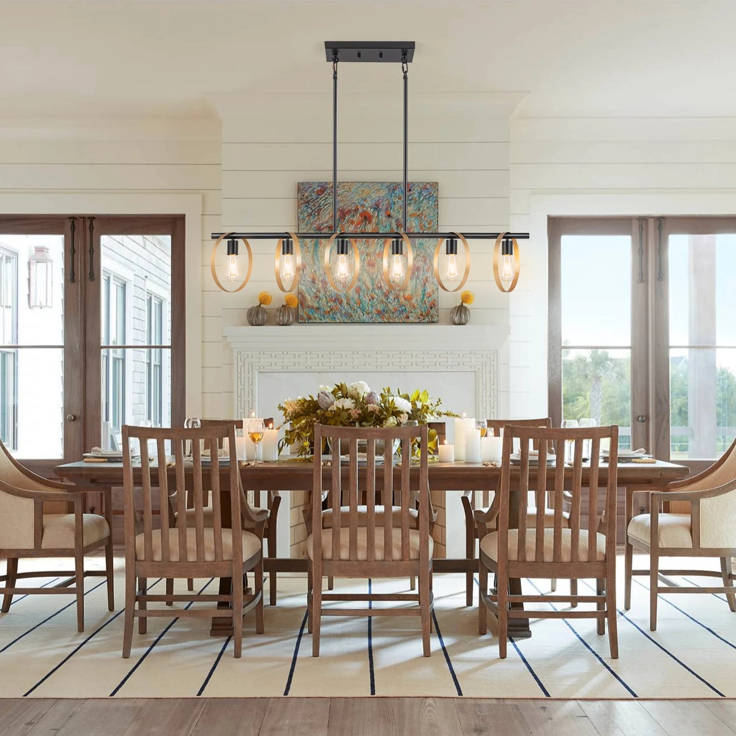 5/6 Light Dimmable Metal Kitchen Island Pendant Chandelier