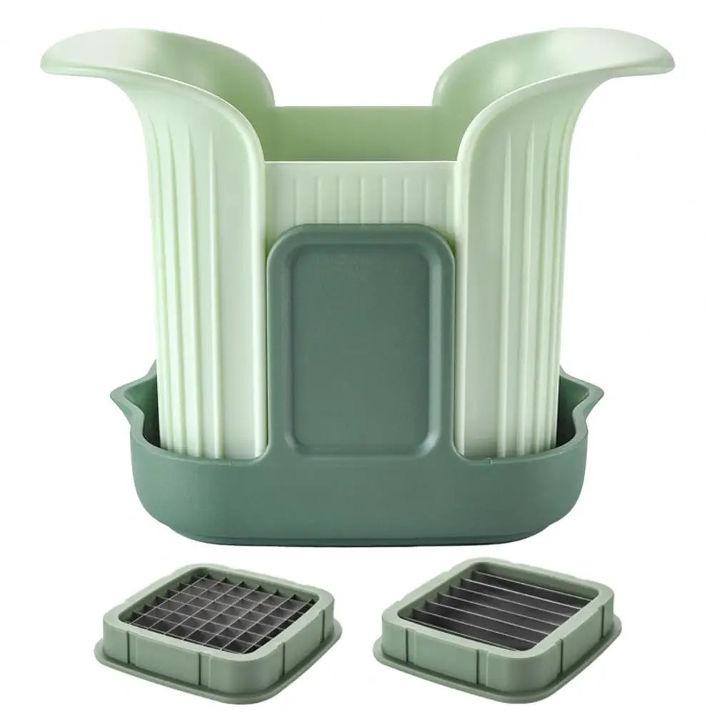 Vegetable Slicer with Container Soft Food Time Saving Chopper Stainless Steel Blade Detachable Cutter for Veggies and Fruits