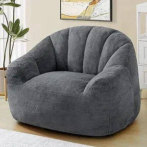 MKDK Shell Shaped Memory Foam Bean Bag Chair Cozy Cushion