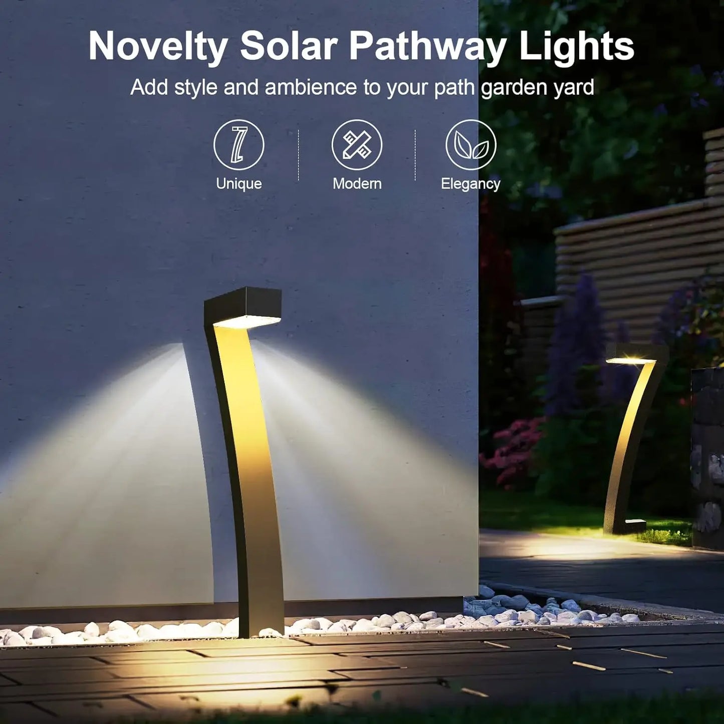 6Pack Bright Solar Outdoor Lights Pathway for Yard Walkway