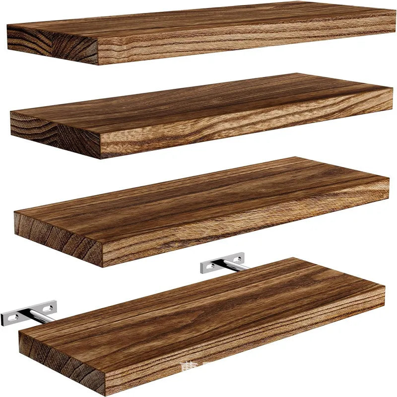 HeMu Wood Floating Wall Shelves for Home Storage Rack for Photos and Books in Living Room or Bedroom Multi-Purpose Wall Shelf