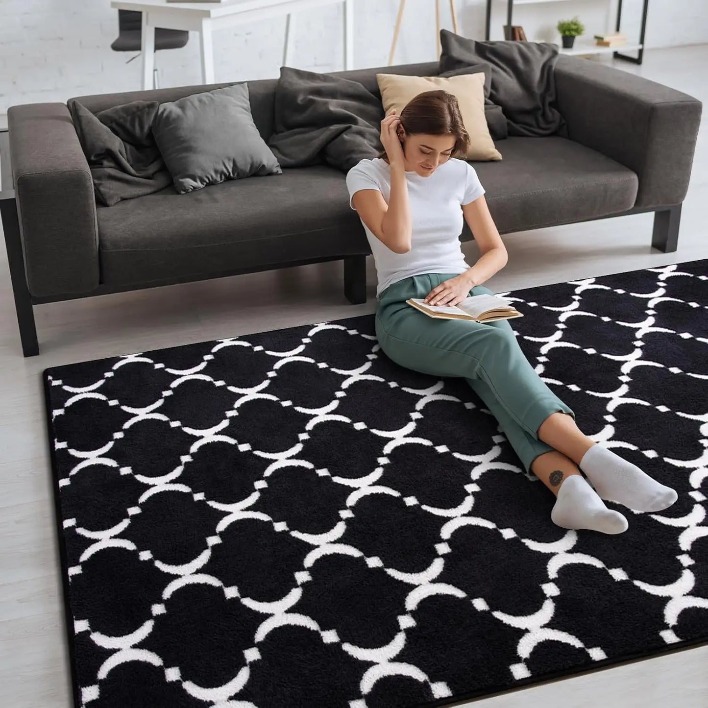 Large Shag Area Rug Memory Foam Living Room Rug 6x9 Feet