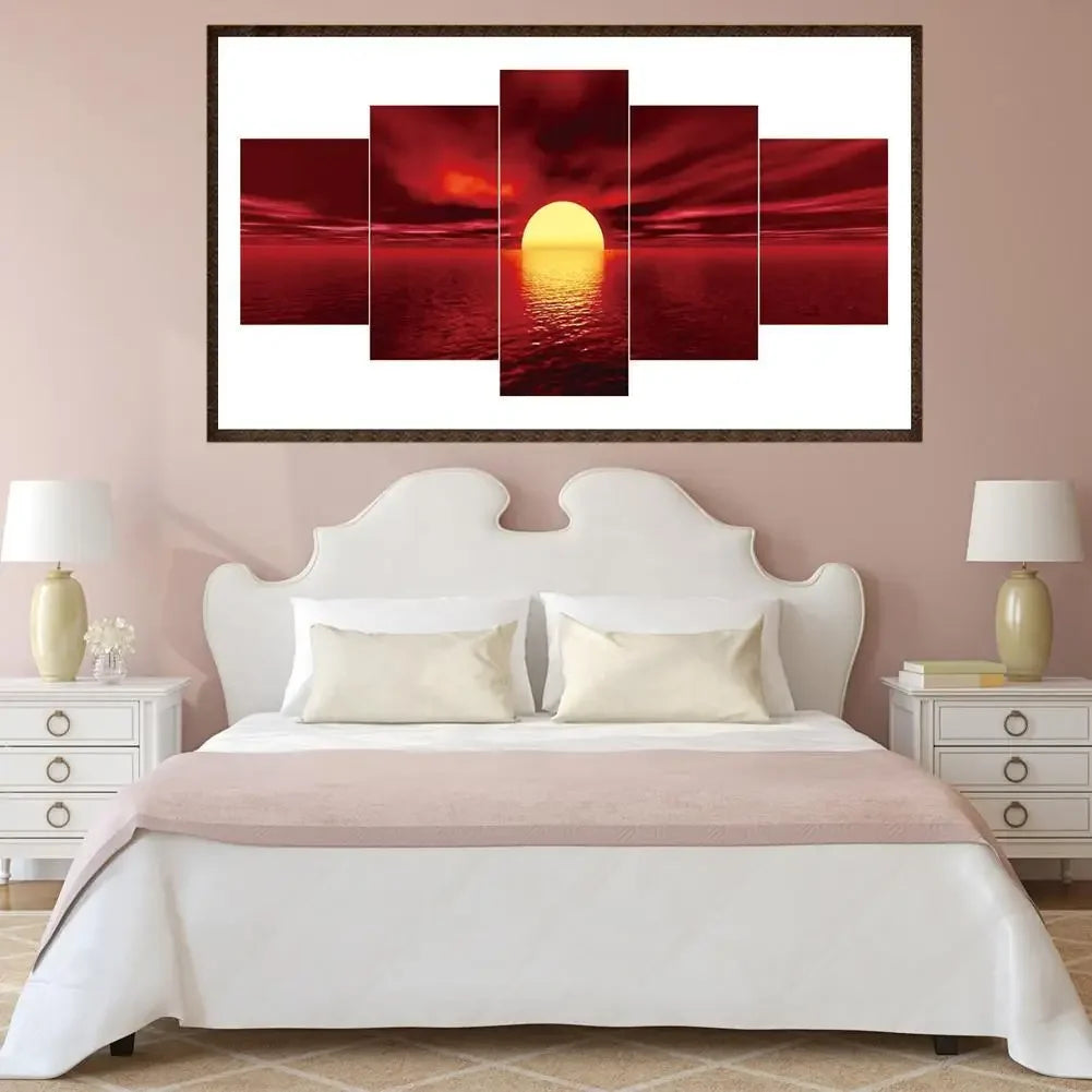 Canvas Seaside Sunset Diamond Painting 5D Full Round Kit