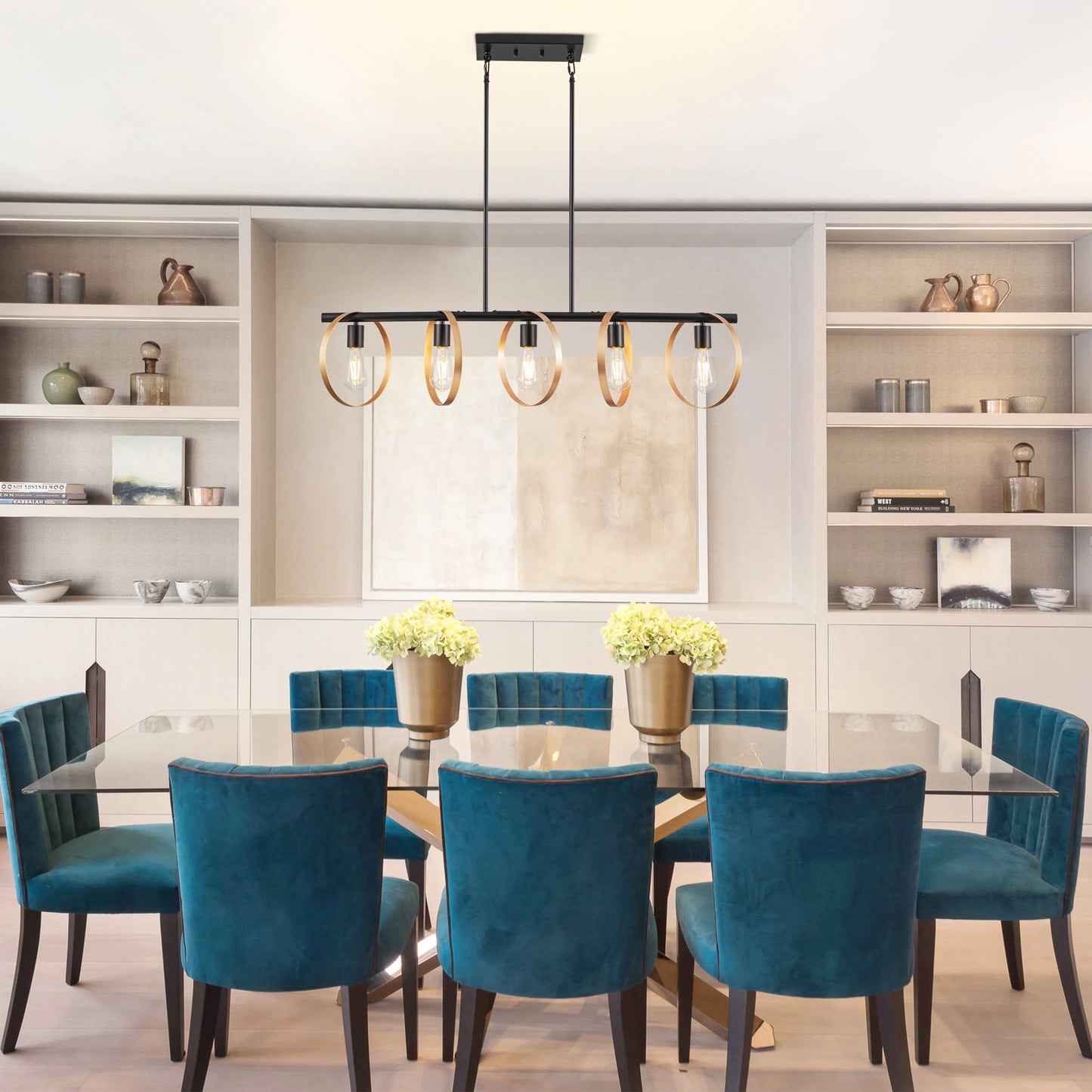 5/6 Light Dimmable Metal Kitchen Island Pendant Chandelier