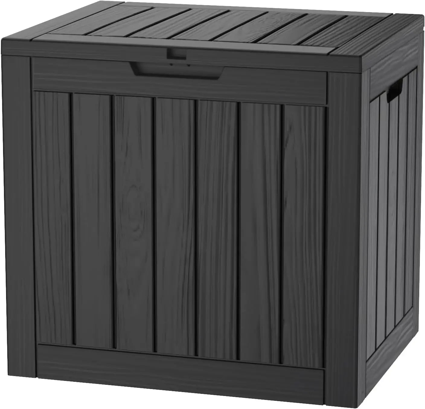 150 Gallon Lockable Resin Deck Box Waterproof and UV Resistant Outdoor Storage Box for Cushion Storage Black