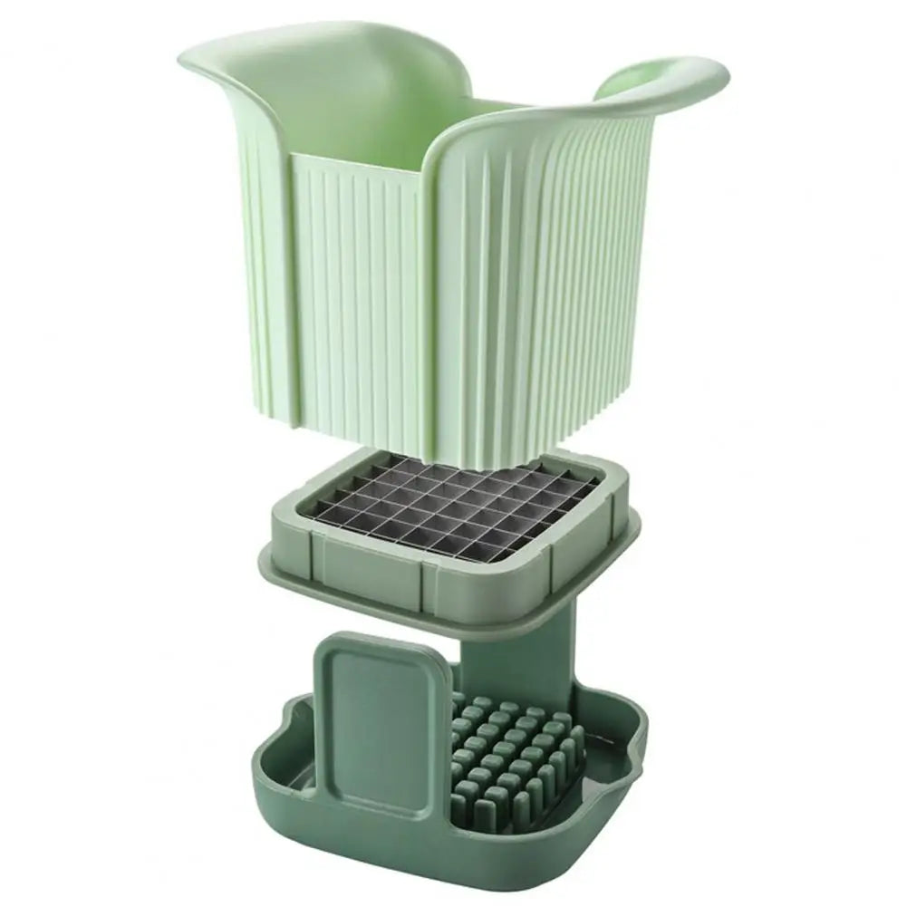 Vegetable Slicer with Container Soft Food Time Saving Chopper Stainless Steel Blade Detachable Cutter for Veggies and Fruits