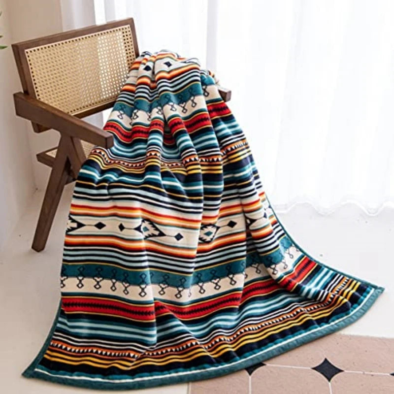 Lightweight Boho Sherpa Throw 50 X 60 Blanket Luxury
