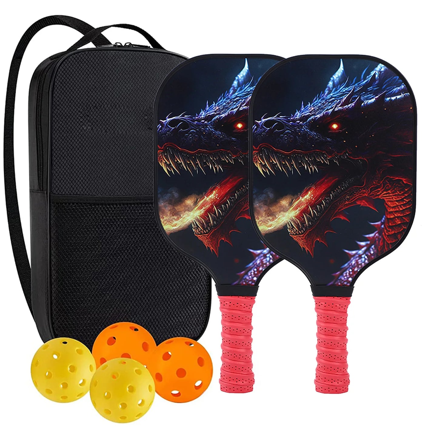 Pickleball Paddles USAPA Approved Set with Honeycomb Core and Carrying Bag Includes 4 Balls Perfect for Indoor and Outdoor Play