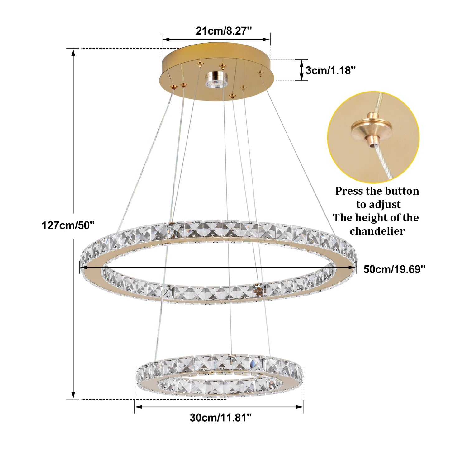 Crystal Luxury Pendant Lights for Living Room Remote Control Chandelier Lamp Bedroom Dining Room Smart Hanging Lighting Fixtures