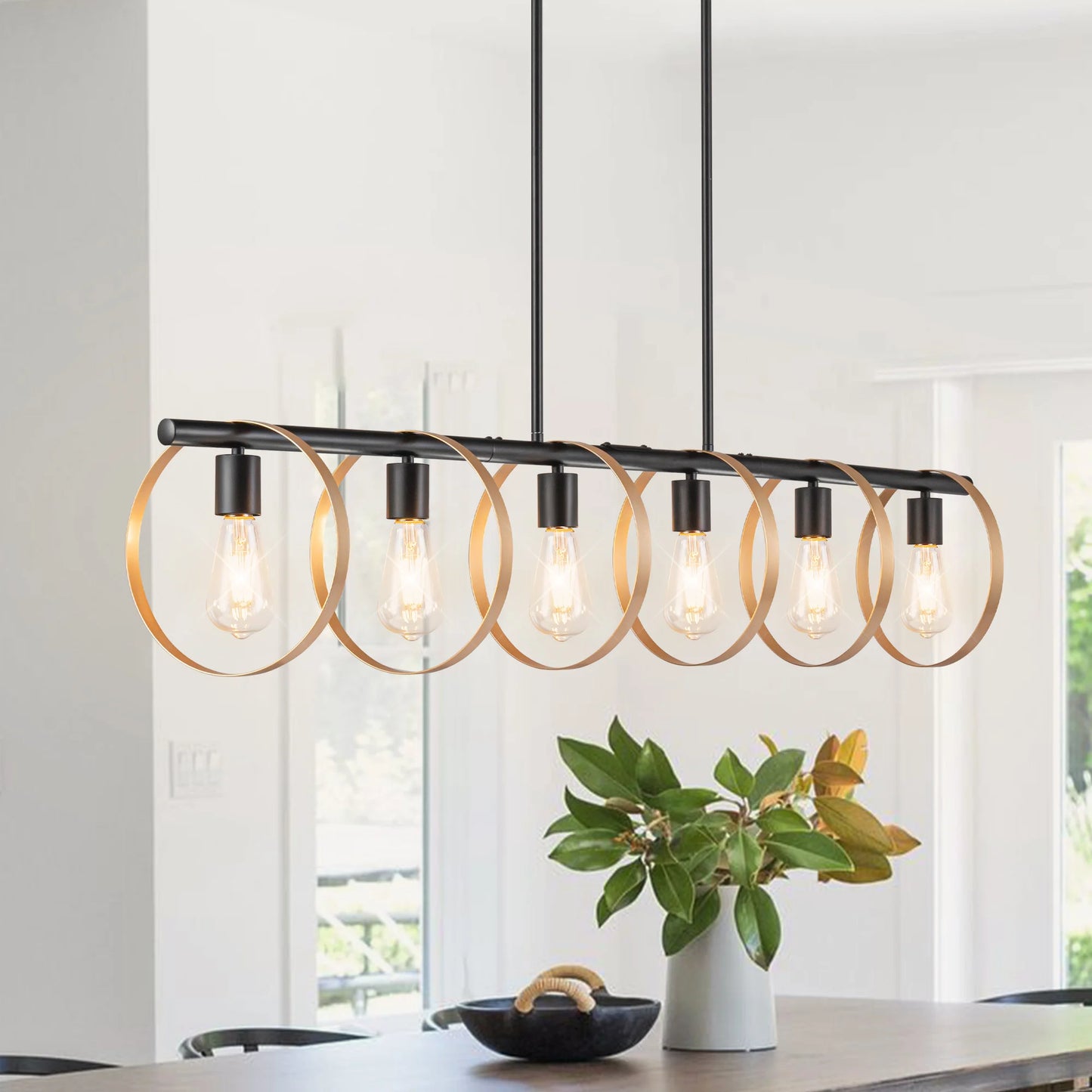 5/6 Light Dimmable Metal Kitchen Island Pendant Chandelier