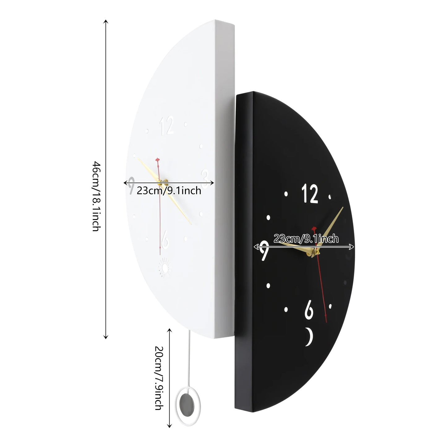 Double Sided Corner Wall Clock Modern Wall Mount Living Room