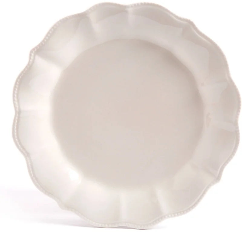 Paige 12 Piece Ceramic Dinnerware Set Includes 4 Dinner Plates 4 Salad Plates 4 Bowls Microwave Dishwasher Safe Elegant Design