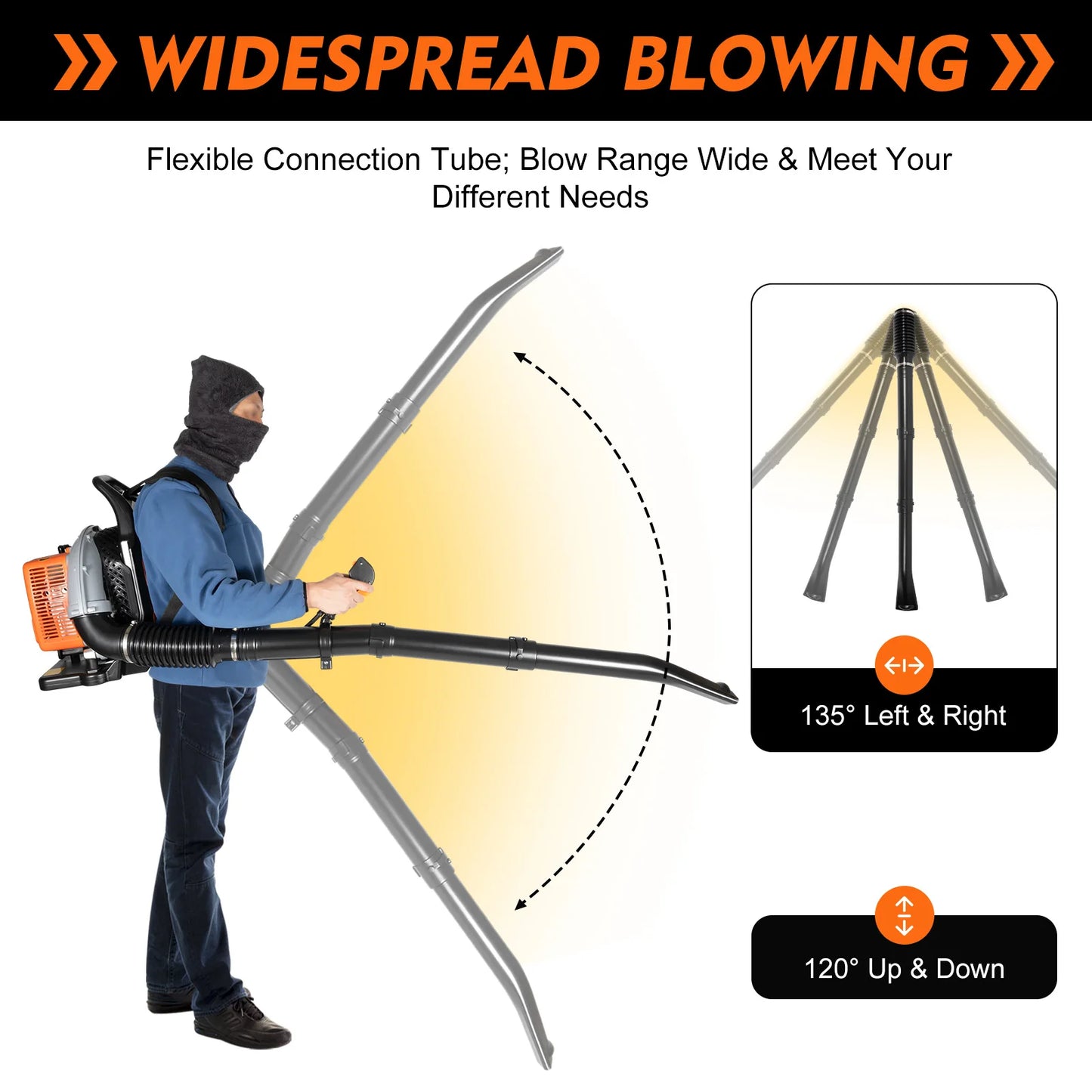 Hign-concerned 65cc 2 Stroke Backpack Leaf Blower 2.7 kW