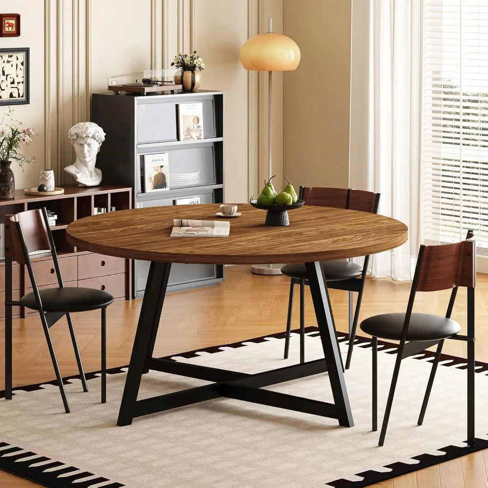 Guangbai Round Dining Table With Heavy Duty Pedestal Base