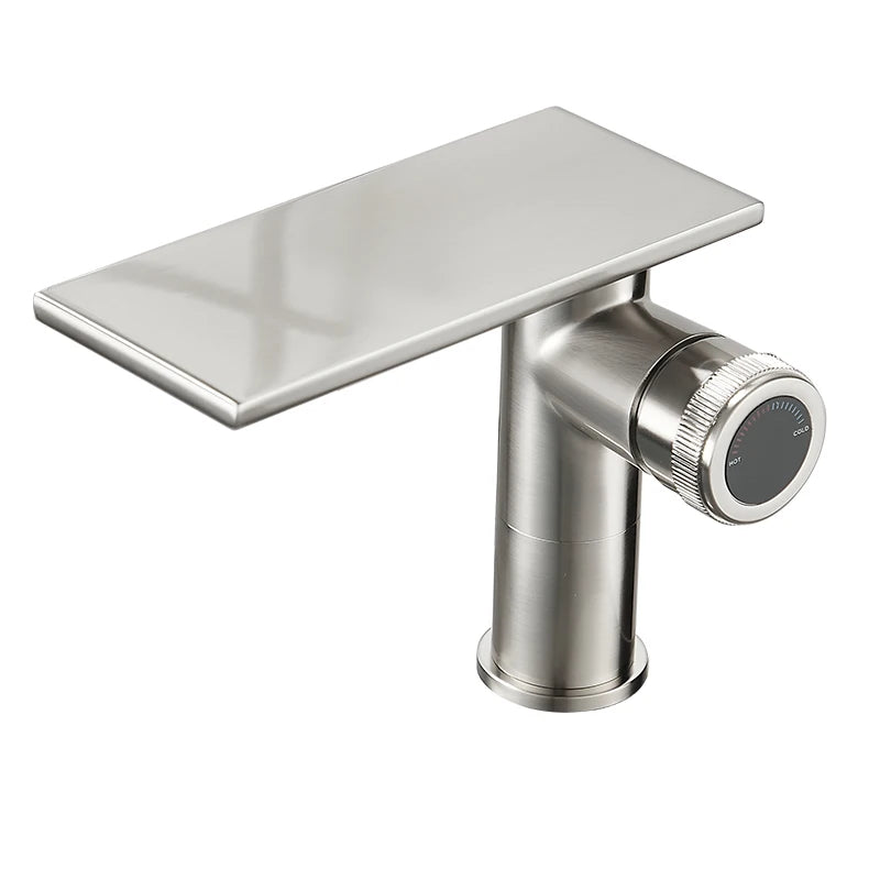 Bathroom Waterfall Basin Sink Faucet Black Brass Hot Cold Mixer