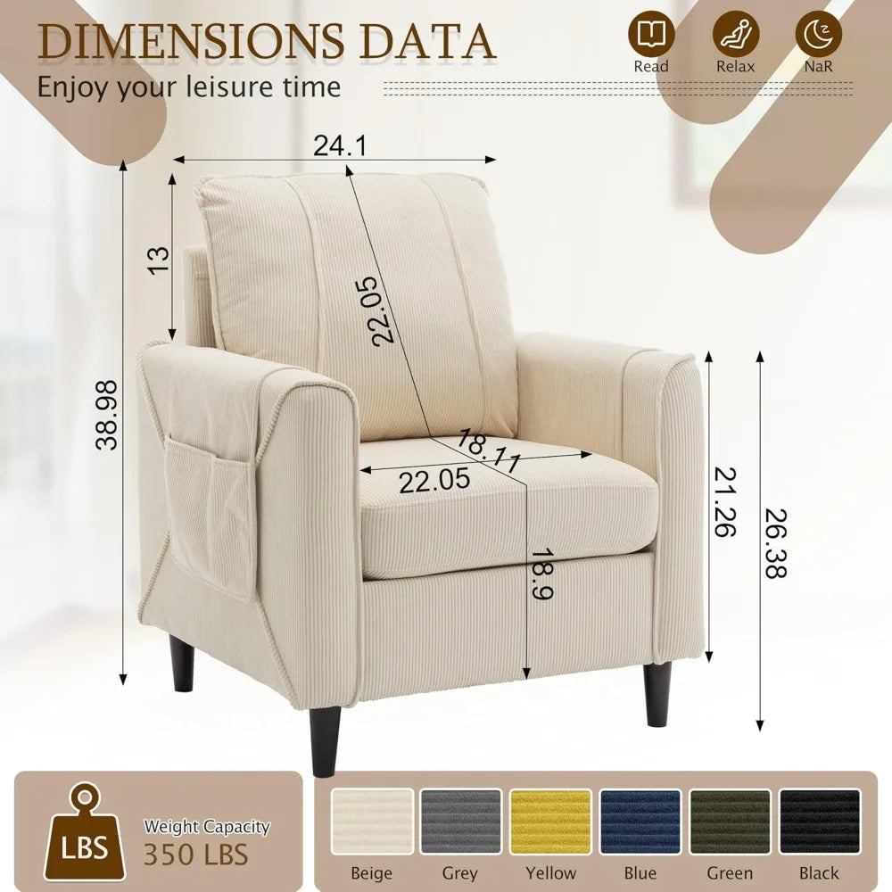 DAFIFY Mid Century Modern Accent Chair Upholstered Arm Chair