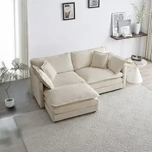 Modular Sectional Sofa Modern Convertible Loveseat Couch 77.16 Inch Deep 2-Seater Comfy Chenille Cloud Sofa