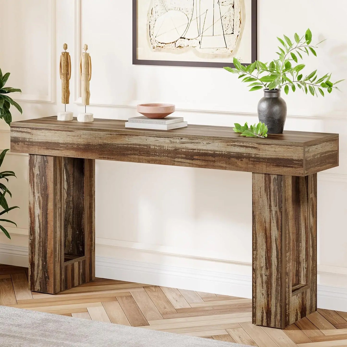 Little Tree Farmhouse Console Table Wooden Entryway Hallway