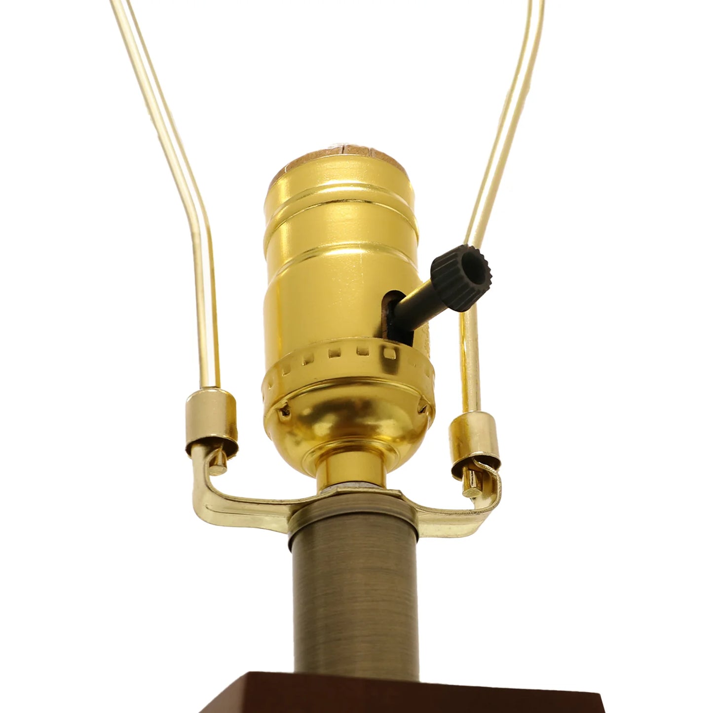 STANBOW Walnut Wood Table Lamp With Linen Shade Modern