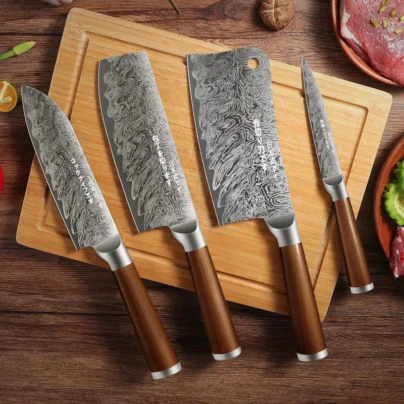 Japanese Style 4-Piece Kitchen Knife Set Stainless Steel Chef Knives