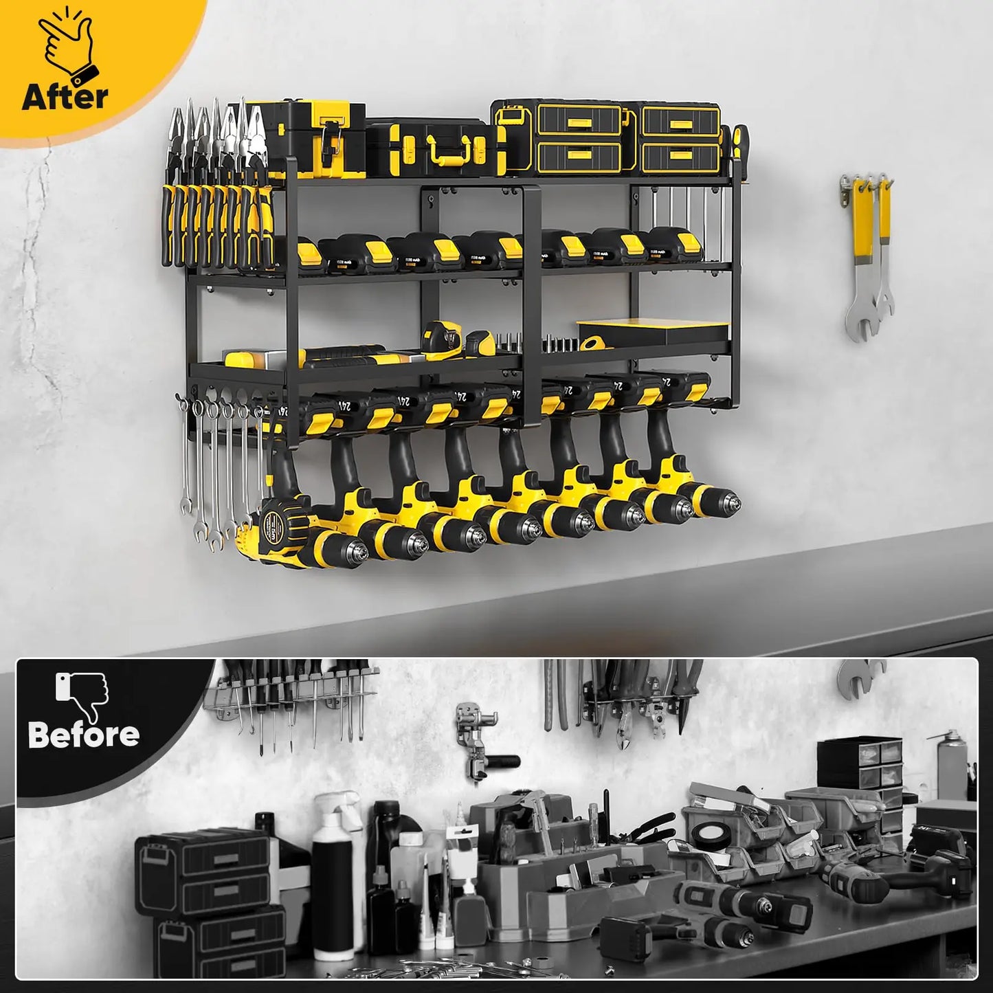 Power Tool Organizer Wall Mount Four Layer Drill Rack