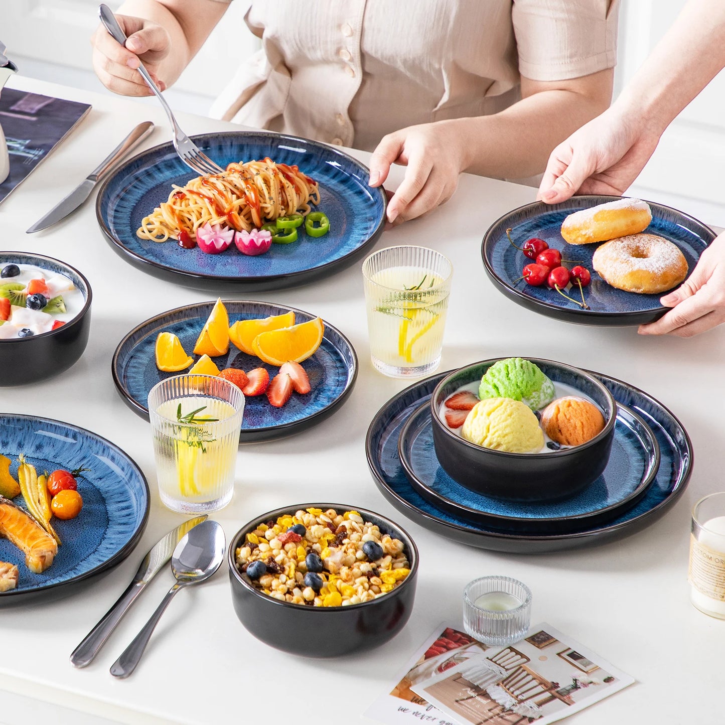 Malacasa Ceramic Dinnerware Set Complete Tableware For Six