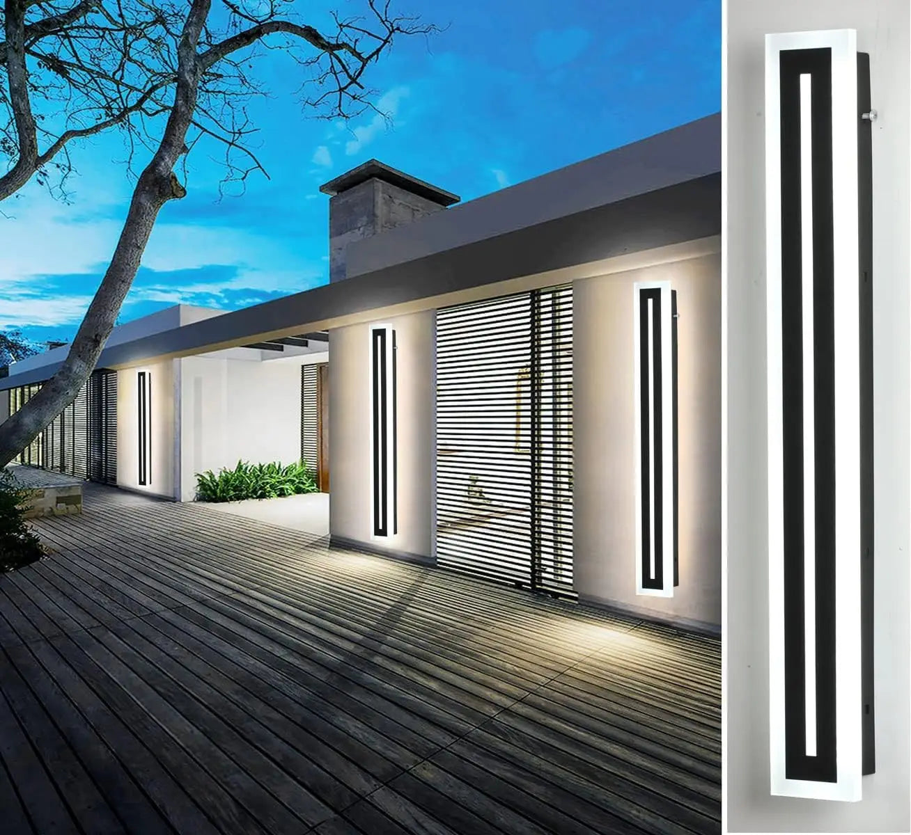 Outdoor Long Strip Modern LED Wall Lighting Fixture Lamps
