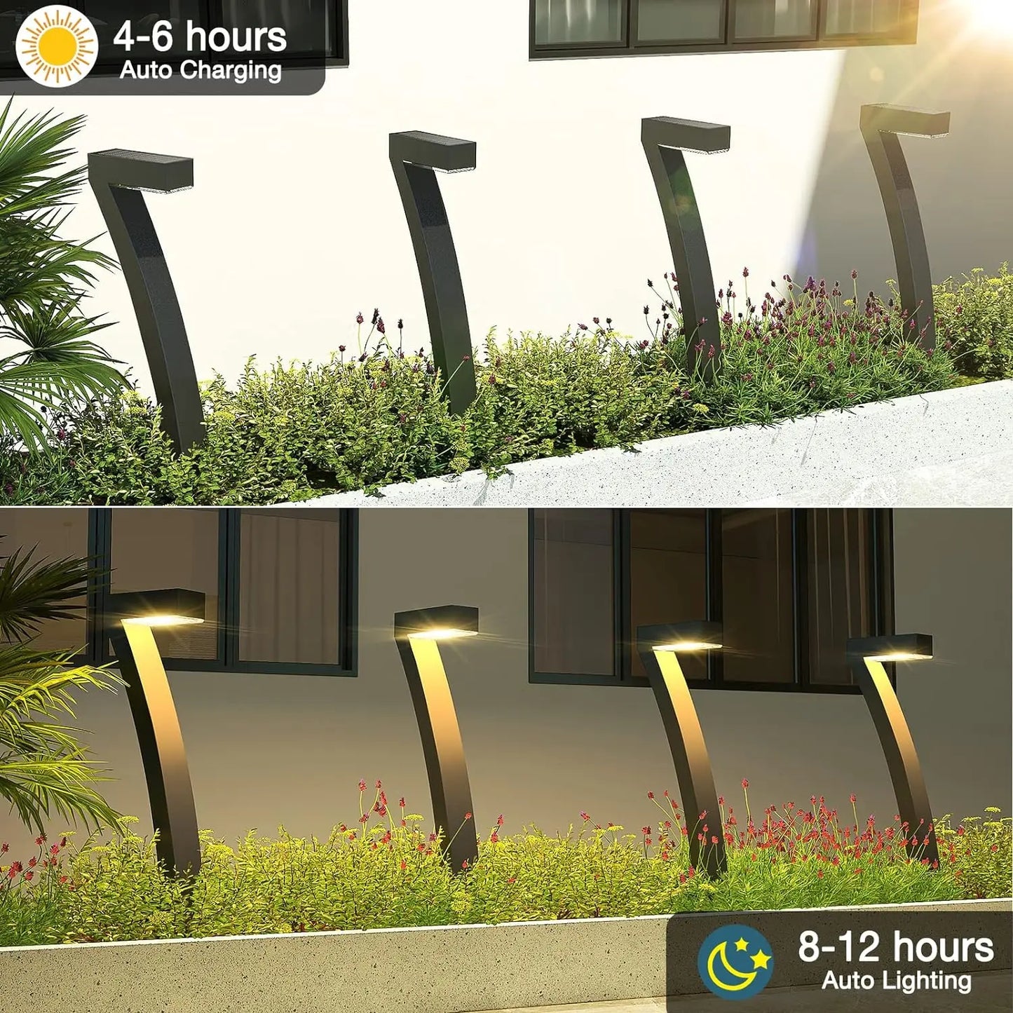 6Pack Bright Solar Outdoor Lights Pathway for Yard Walkway