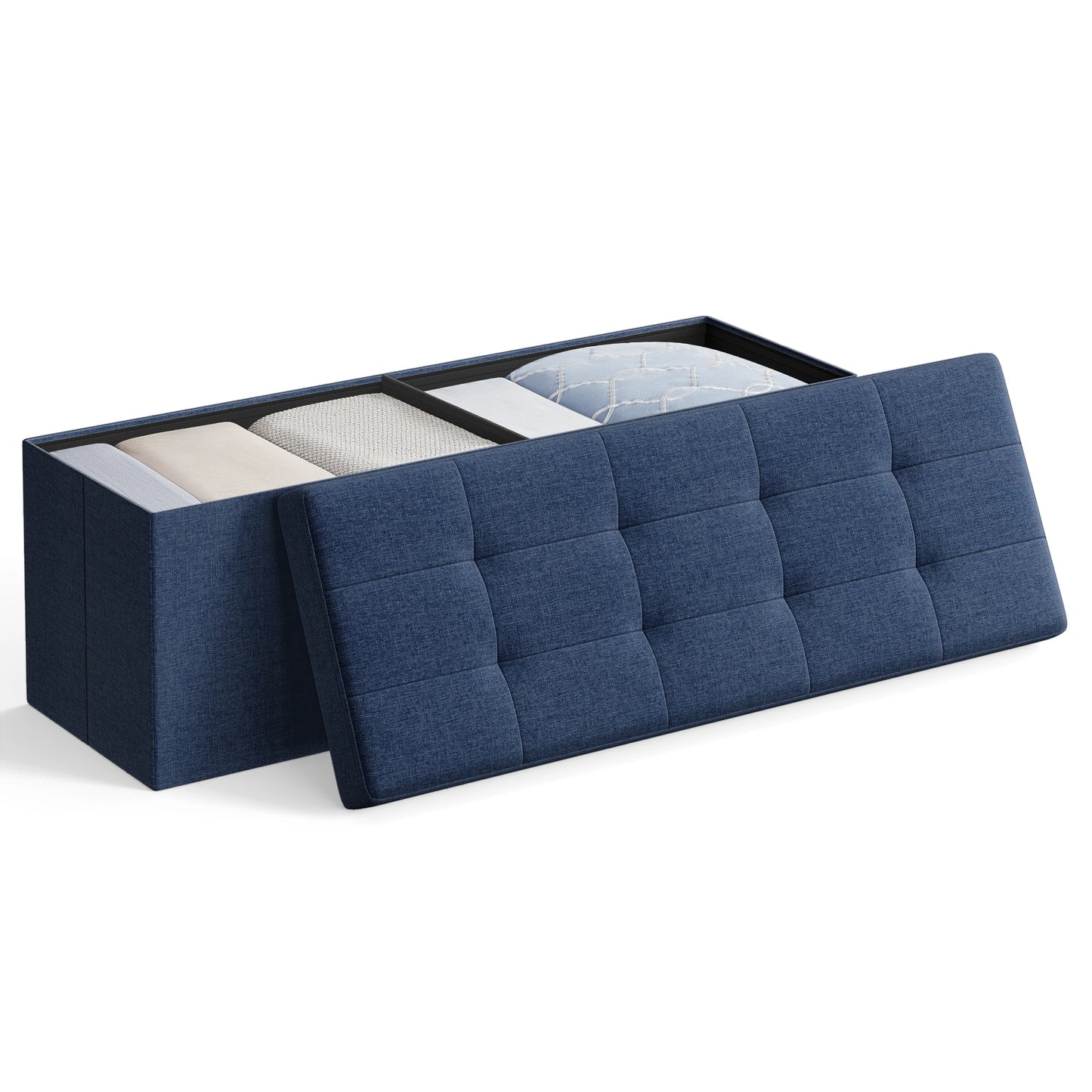 Songmics Mazie Folding Storage Ottoman Bench End Of Bed