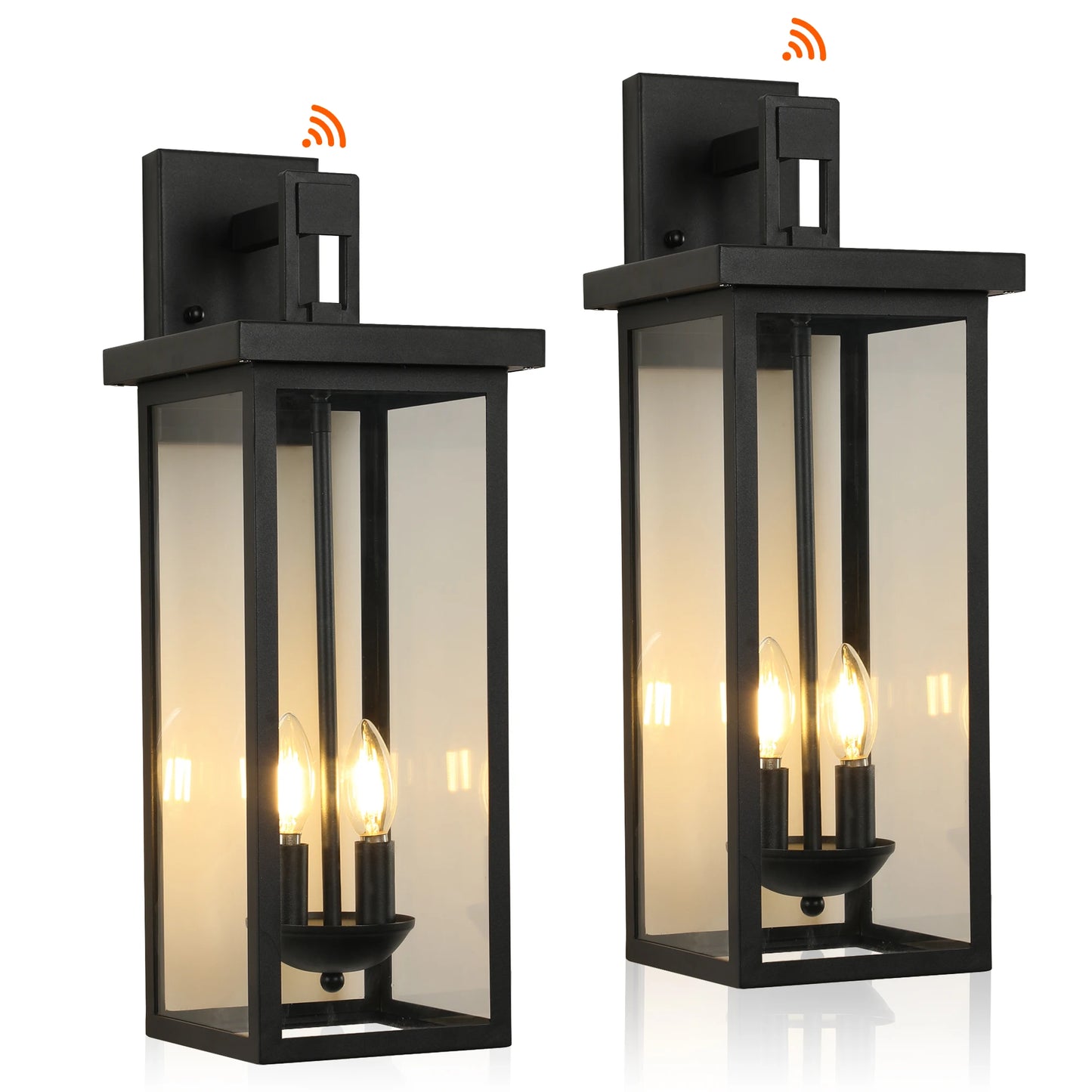 22 Inch Outdoor Wall Lantern with Dusk to Dawn Sensor
