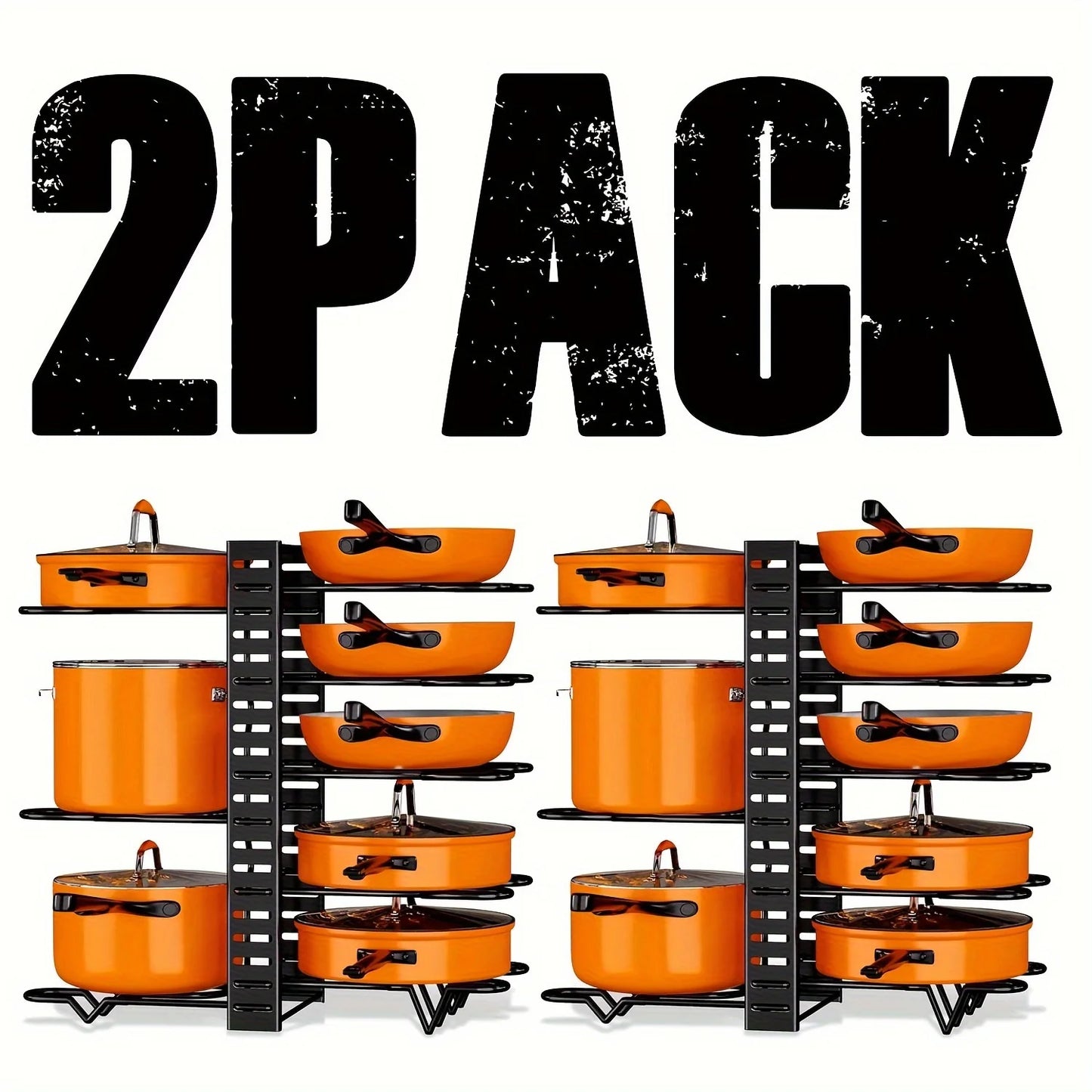 2 Pack Pot Rack Organizers for Kitchen Storage Rack