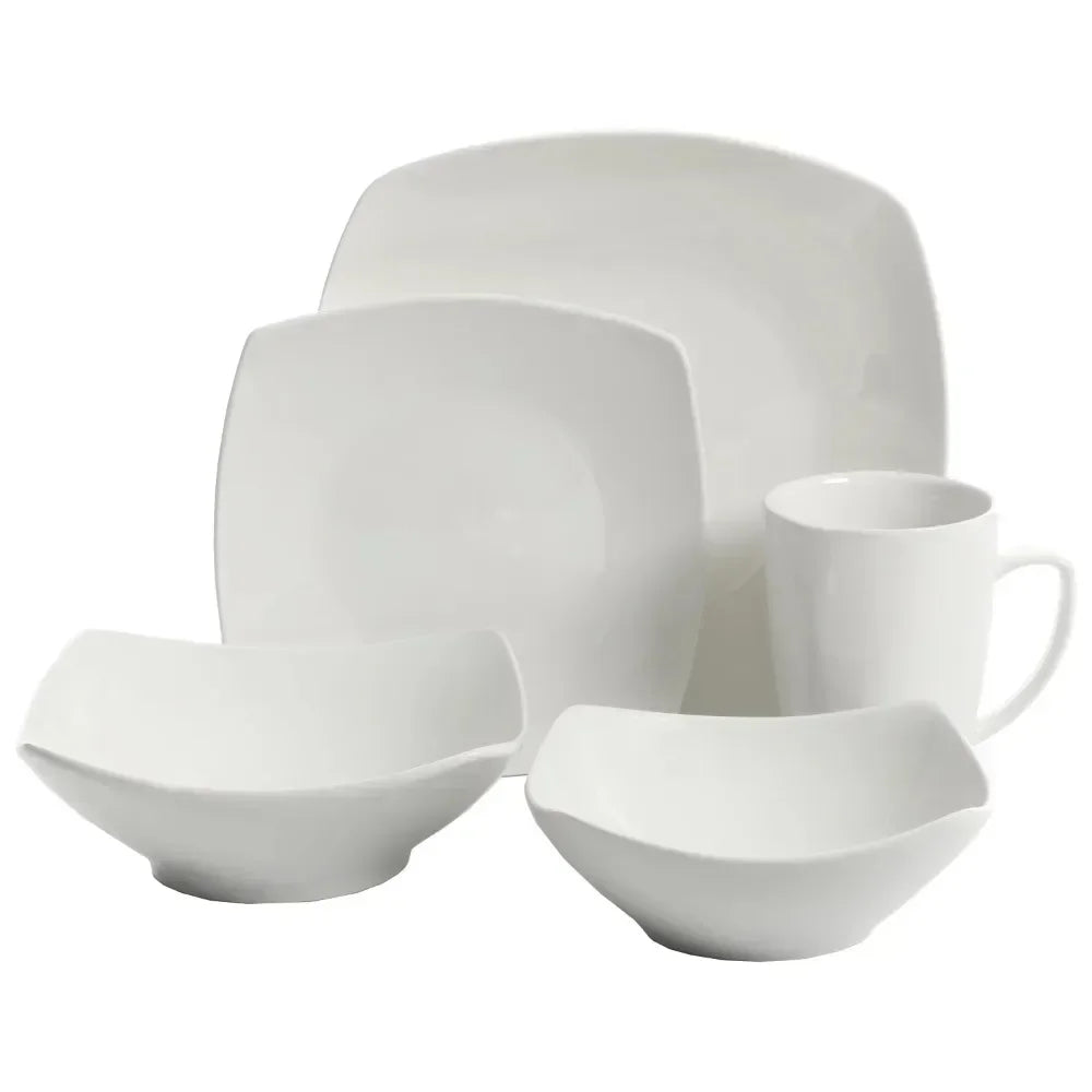 PDQ Everyday Square Expanded Dinnerware Set for Dining