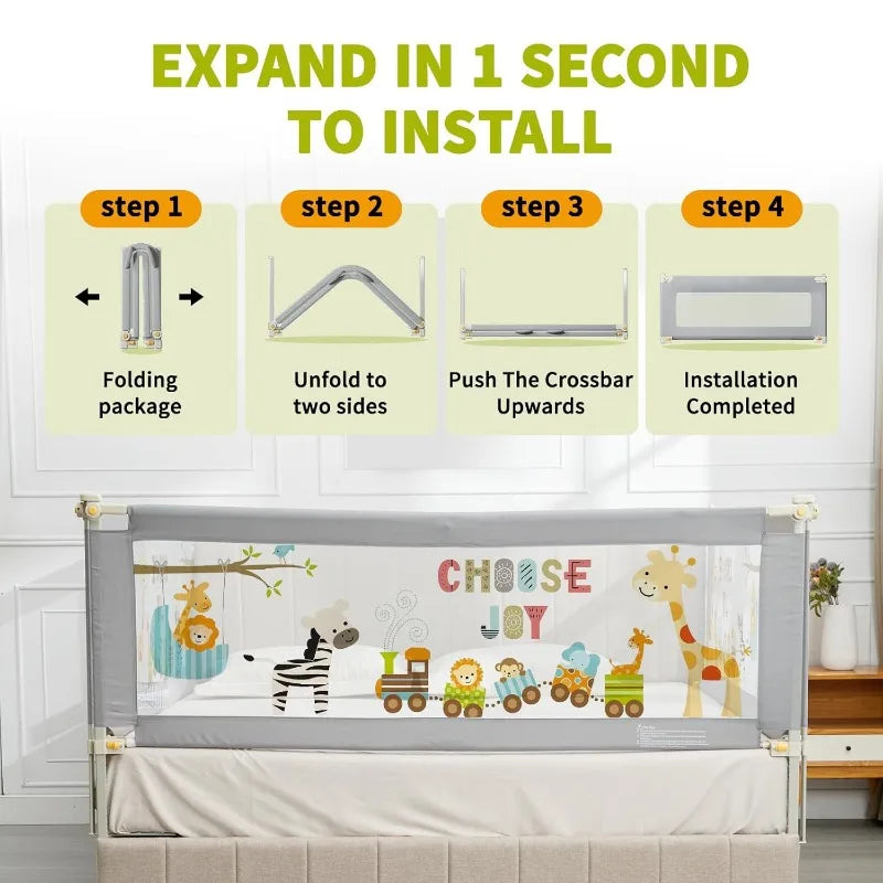 Bed Rails for Queen Bed, 3 PCS Baby Bed Rail Guard