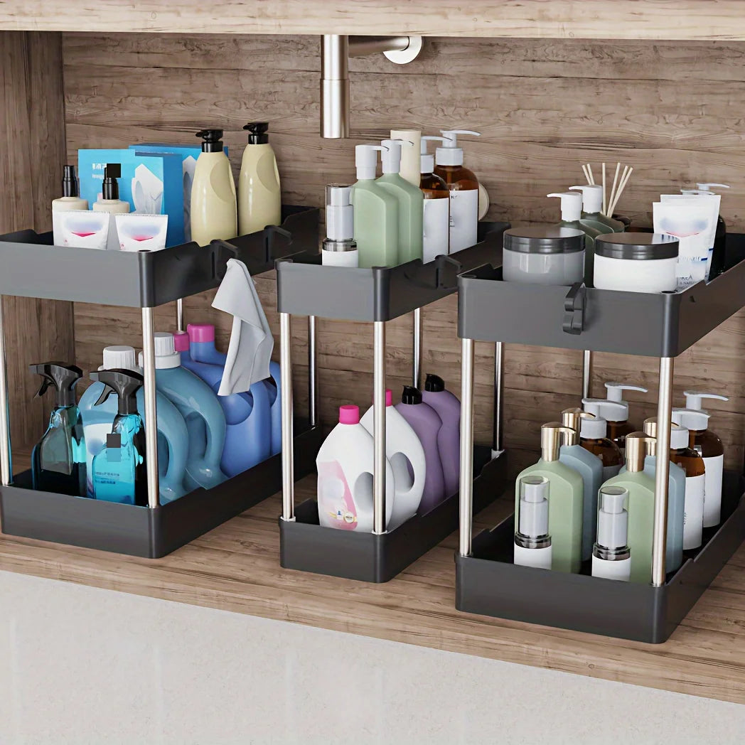 3pcs Under Bathroom Sink Organizers for Kitchen and Bath