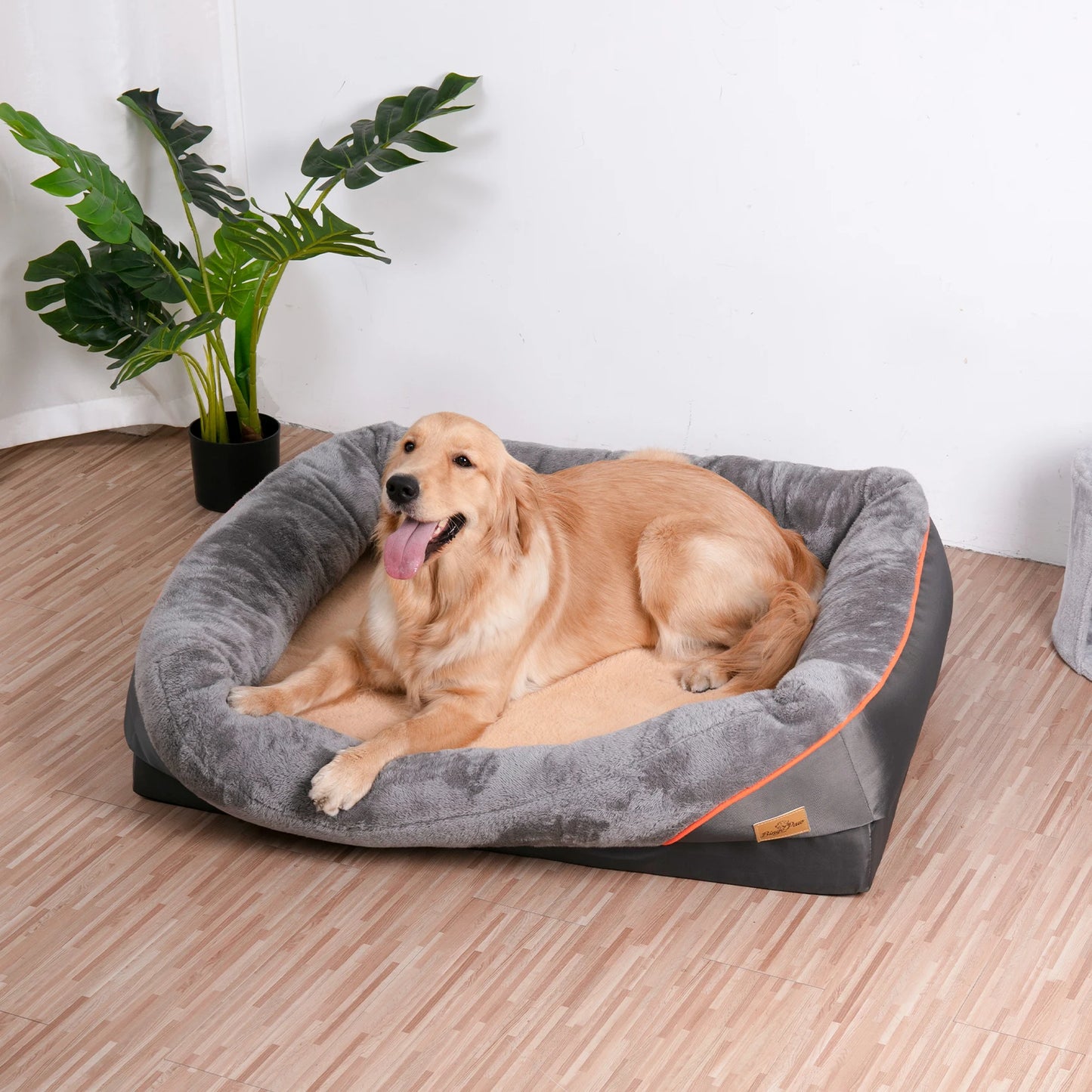L XL 2XL 3XL Dog Bed Super Soft Orthopedic Foam Pet Sleeping Mat with Cotton Padded Bolster and Removable Washable Cover