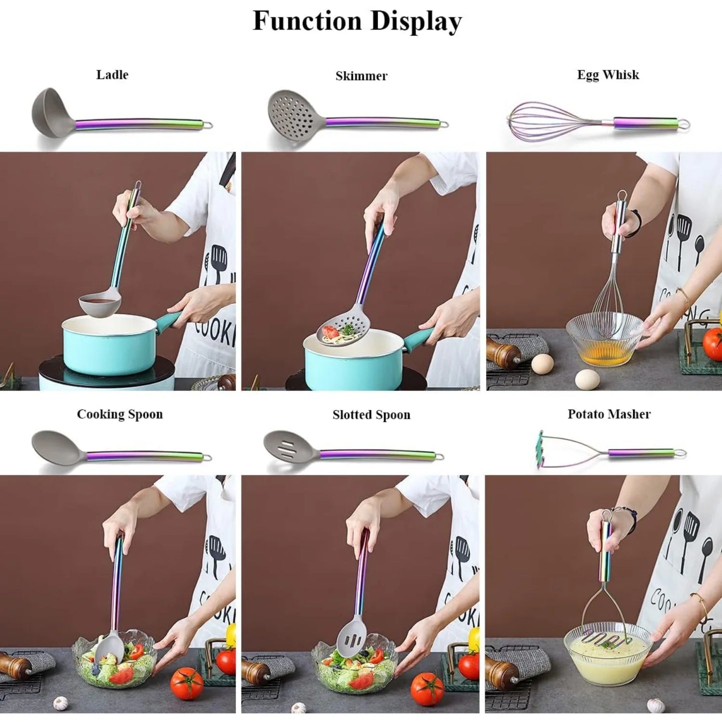 Hign Concerned Silicone Kitchen Utensils Set With Handles
