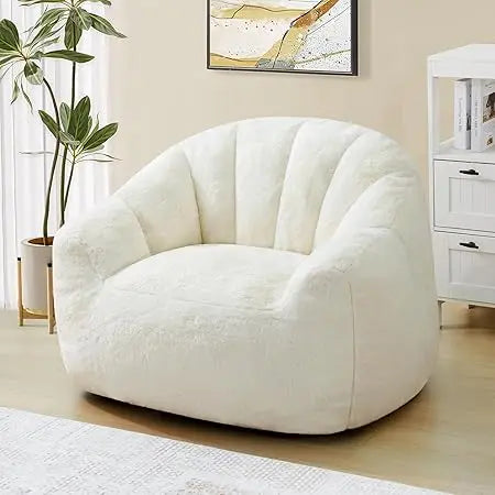 MKDK Shell Shaped Memory Foam Bean Bag Chair Cozy Cushion