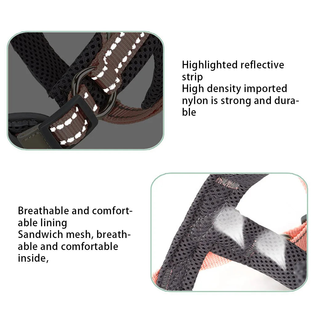 Pet Vest Harness Dog Chest Strap Breathable Outdoor Adjustable Leash for Small Medium Large Dogs Accessories Fluorescent