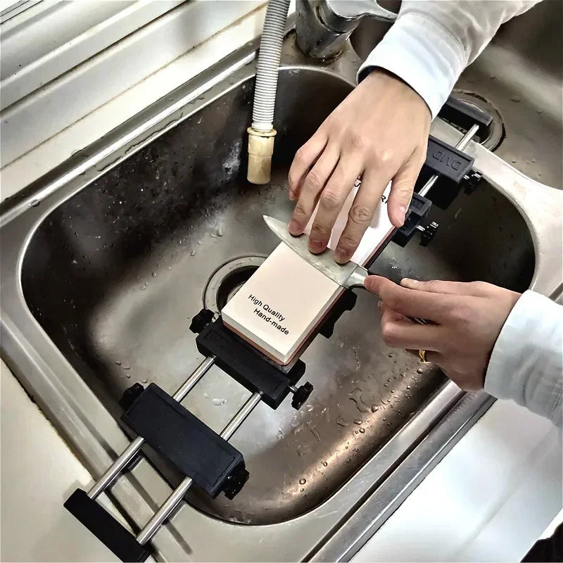 DMD Sharpening Stone Whetstone holder Sink bridge with Adjustable No-Slip Rubber for Easy Honing 304 Stainless Steel