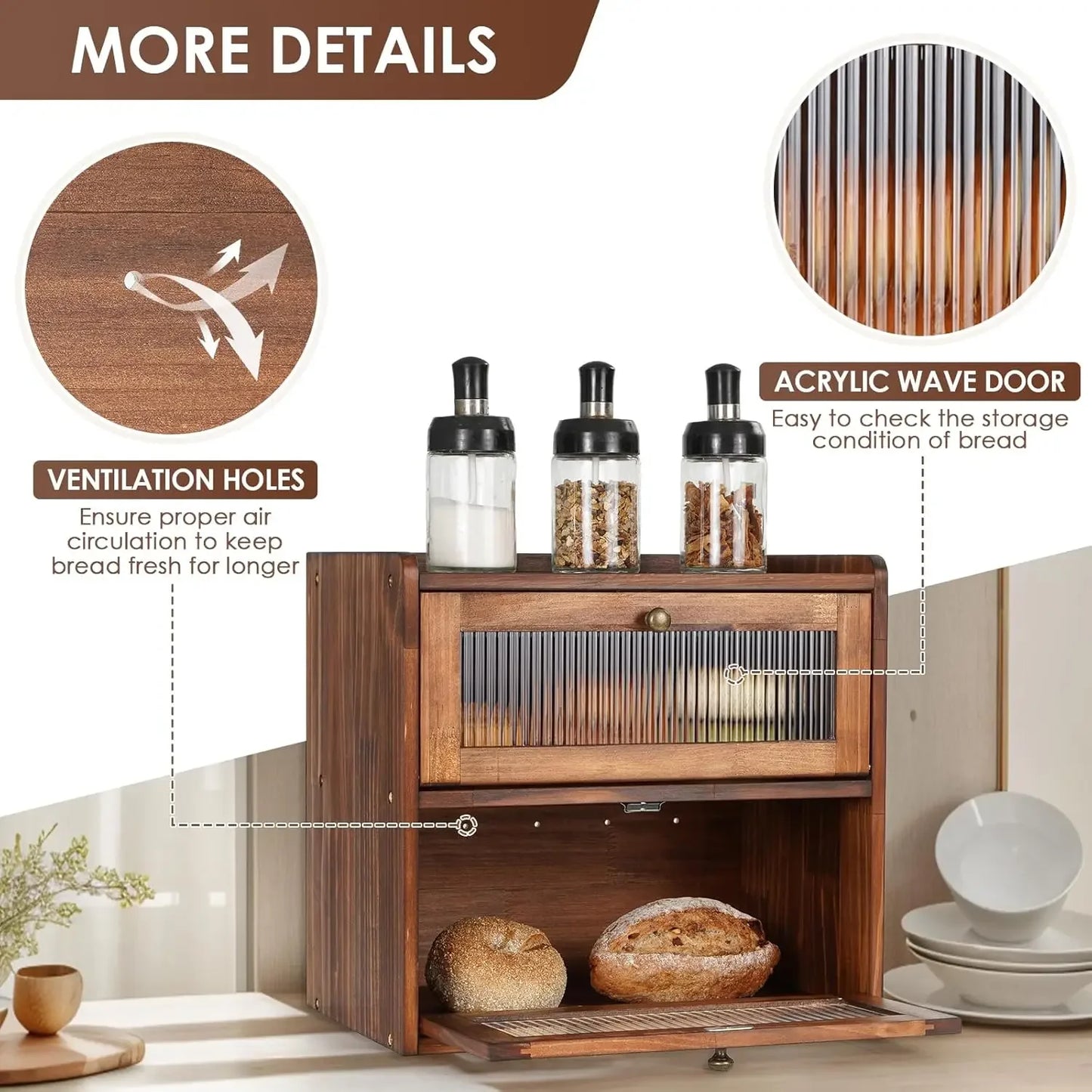 Lady Bug Limited Wooden Bread Box Countertop Keeper